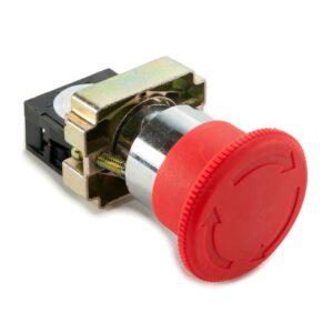 BOTÃO DE EMERGÊNCIA METÁLICO COM TRAVA